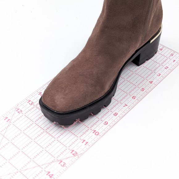 Nine West Women Ronda Brown Fabric Zip Lug Dressy Office Boots size 11 - Picture 6 of 12